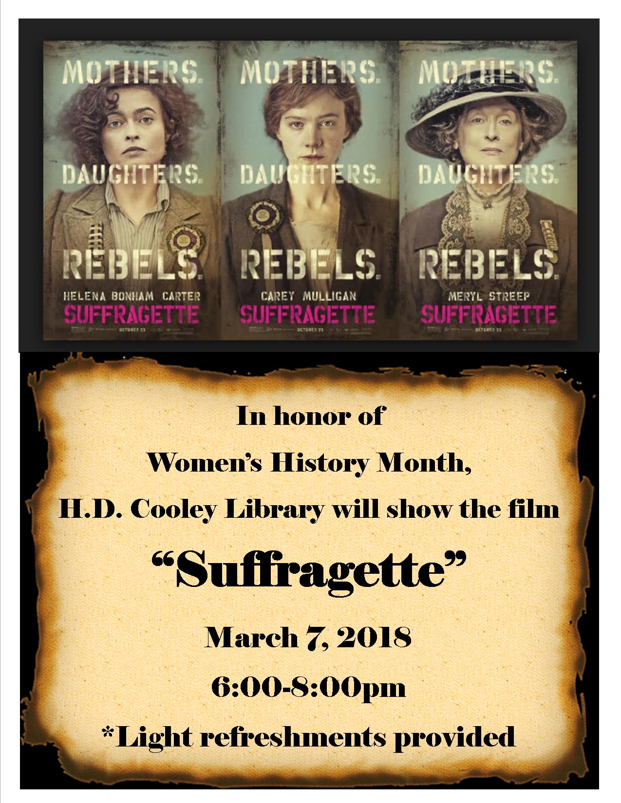 Women's History movie Suffragette