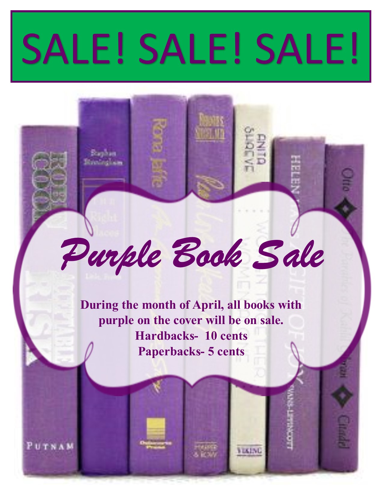 Purple Book Sale