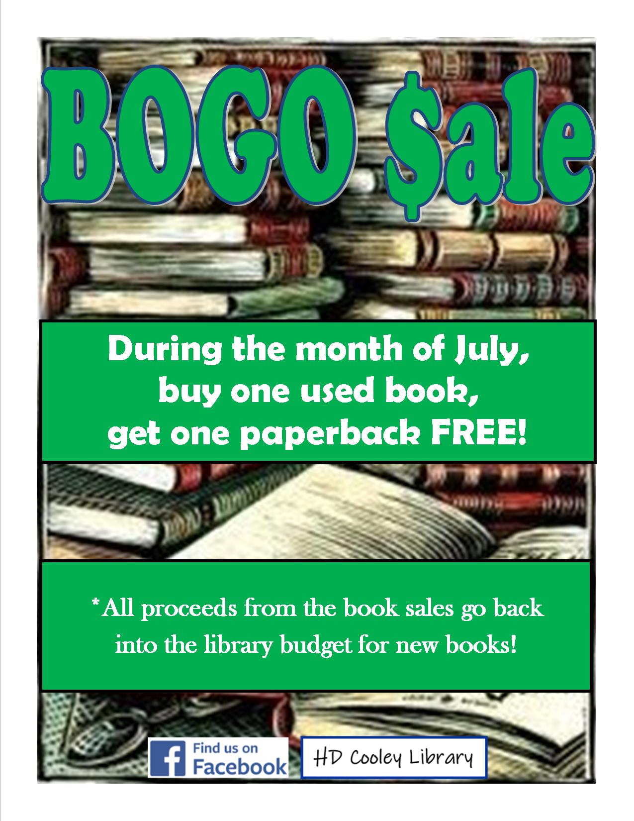 July BOGO book sale