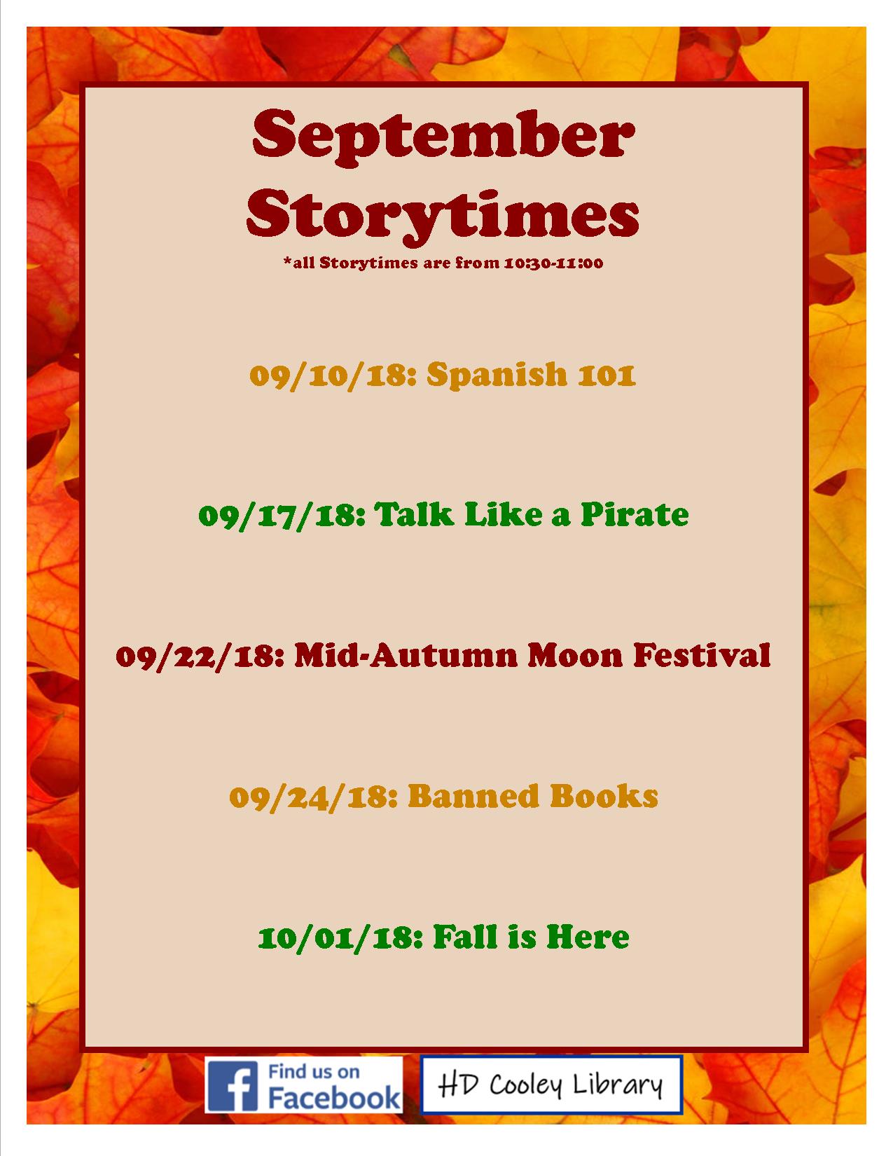 September Storytimes