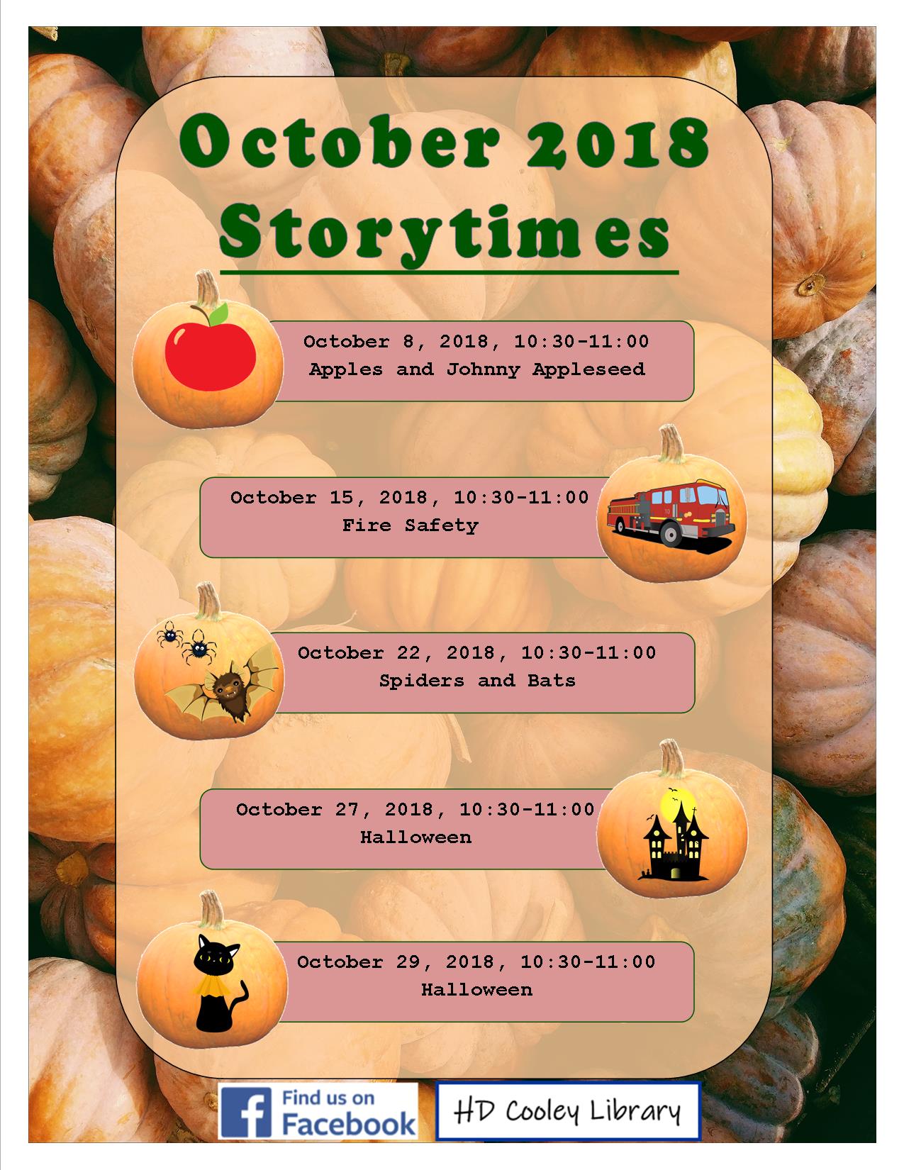 October 2018 Storytimes