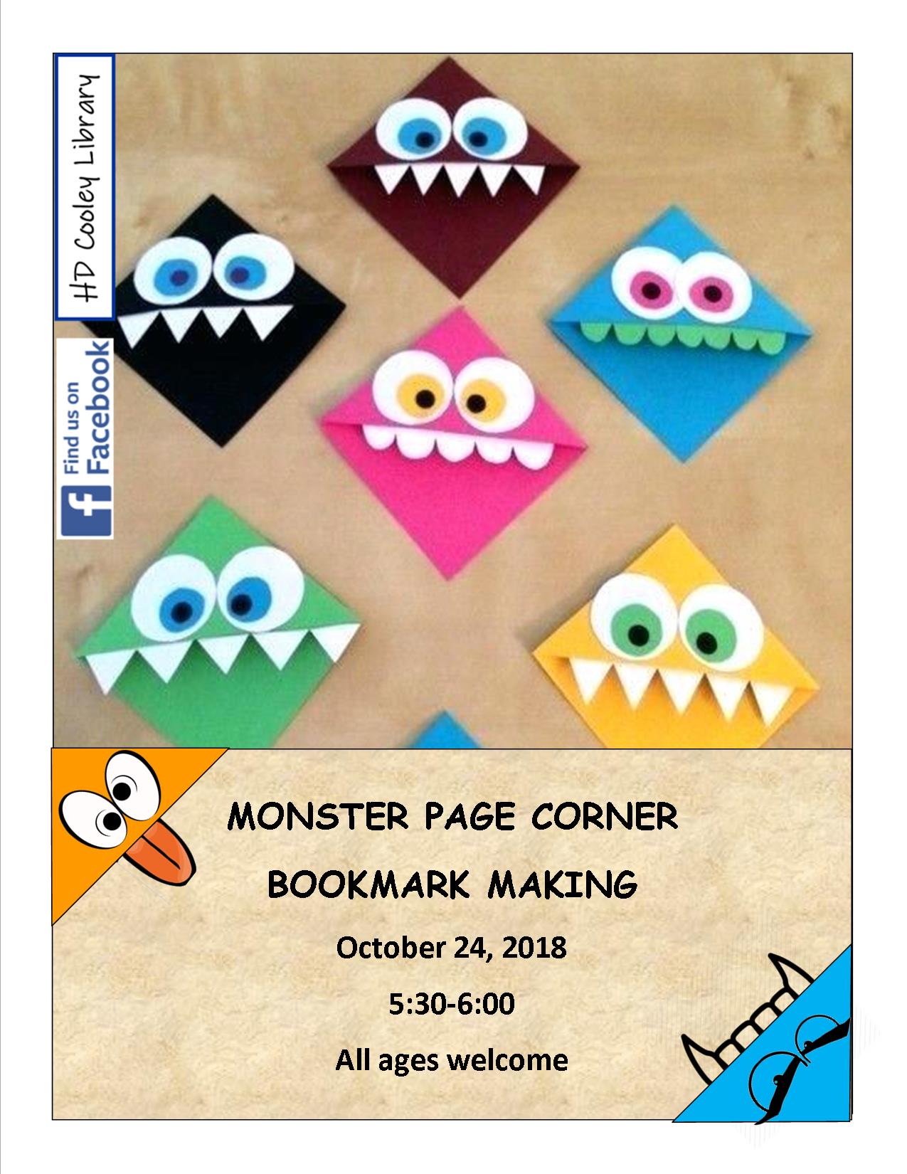 Monster Page Corner Bookmarks