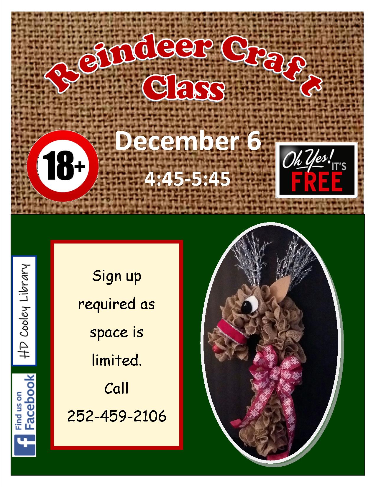 Reindeer craft class