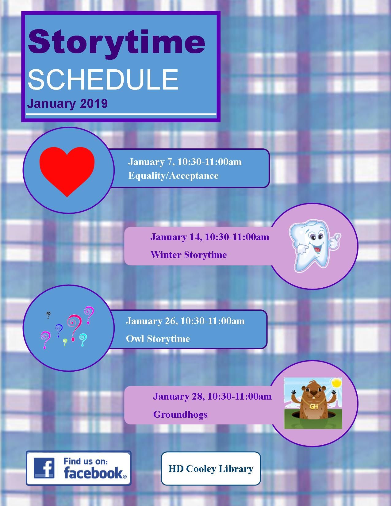 January Storytime themes