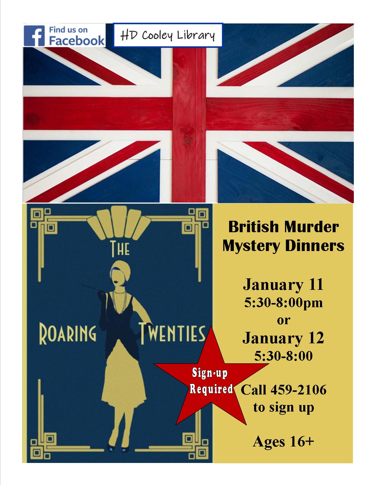 British Murder Mystery Dinner schedule