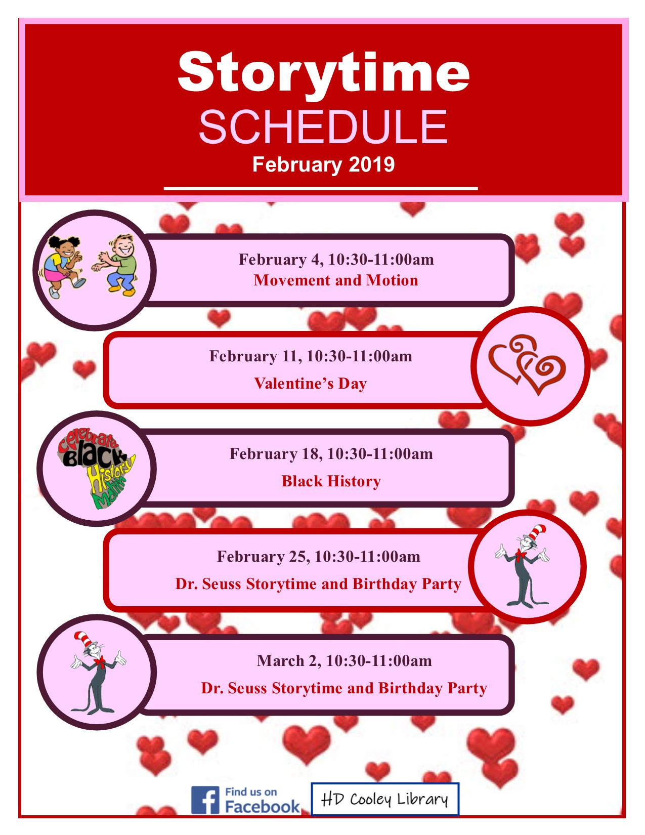 February Storytime themes