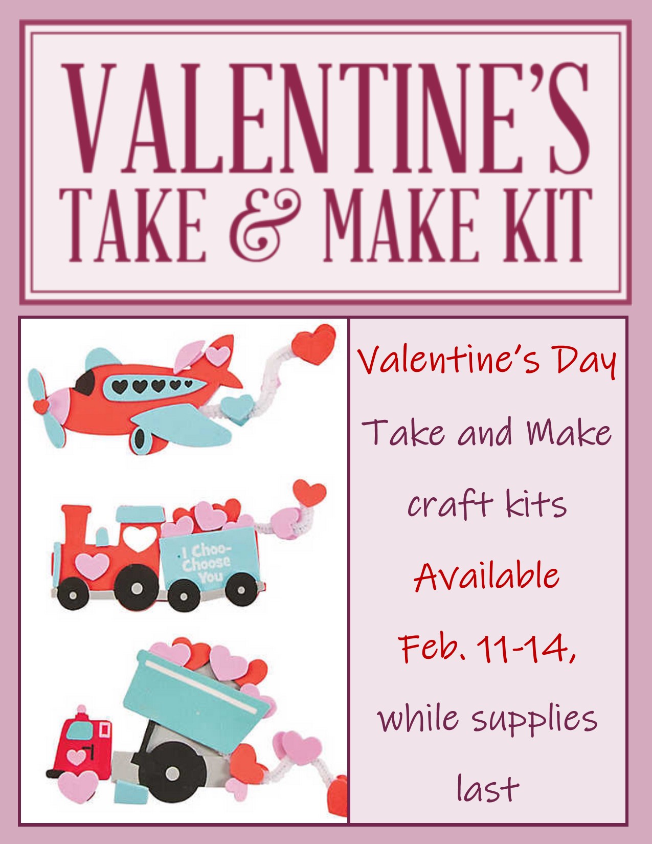 Valentines Take and Make craft