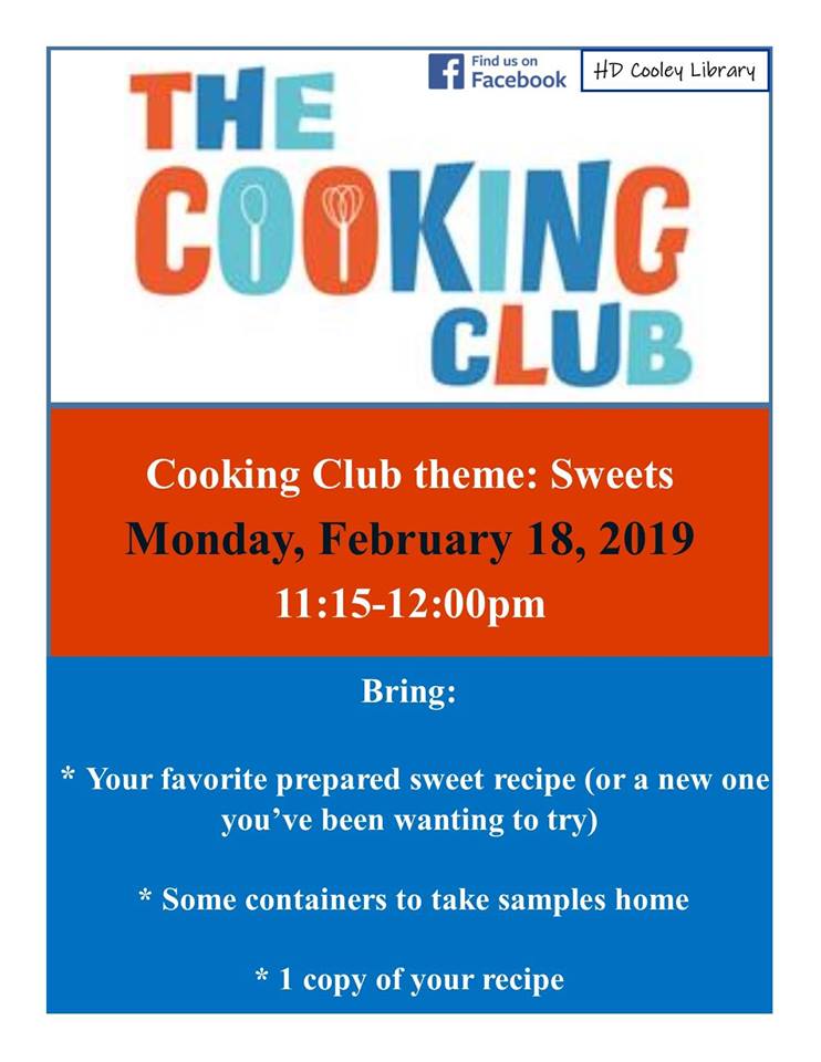 February Cooking Club information