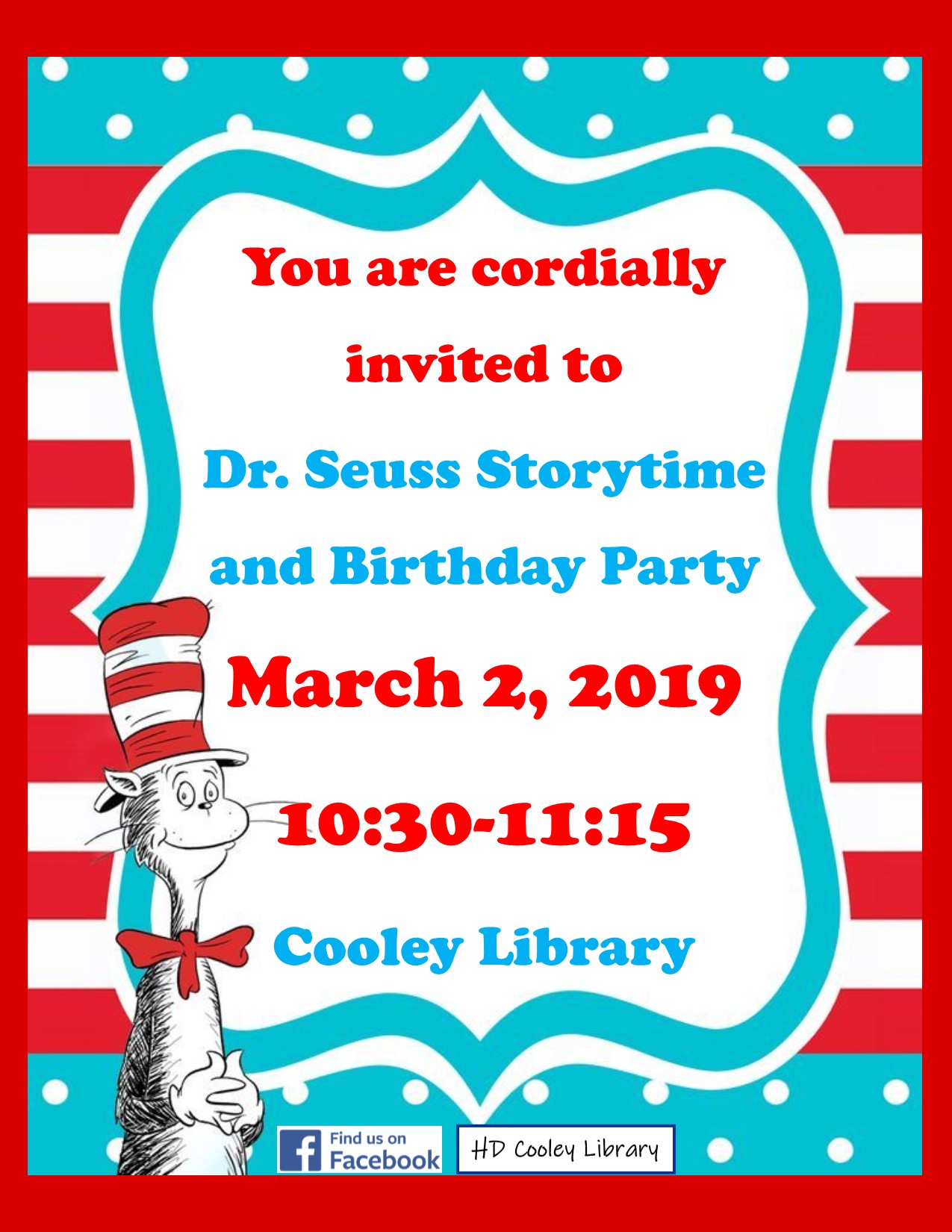 Seuss Storytime and Birthday Party