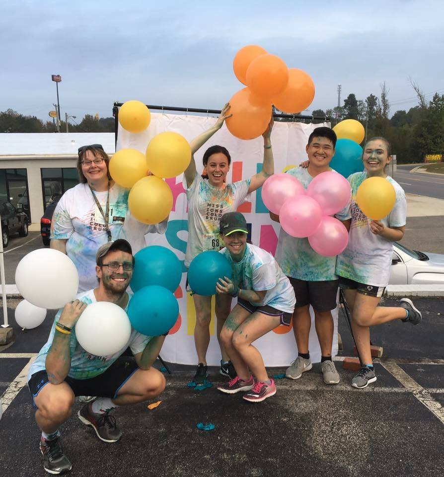 A group of people after the Color Run