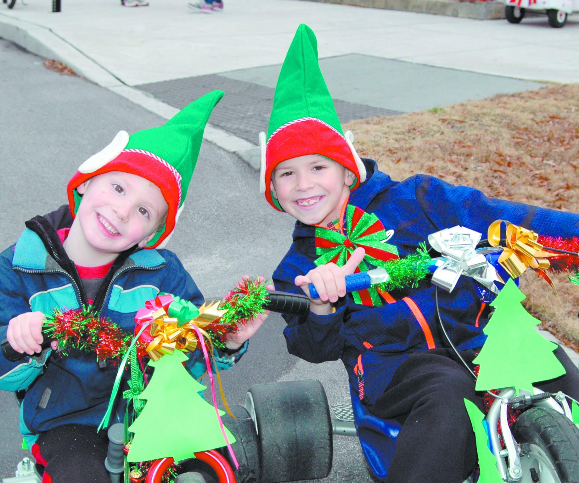 Two children on bikes at the Bike Parade