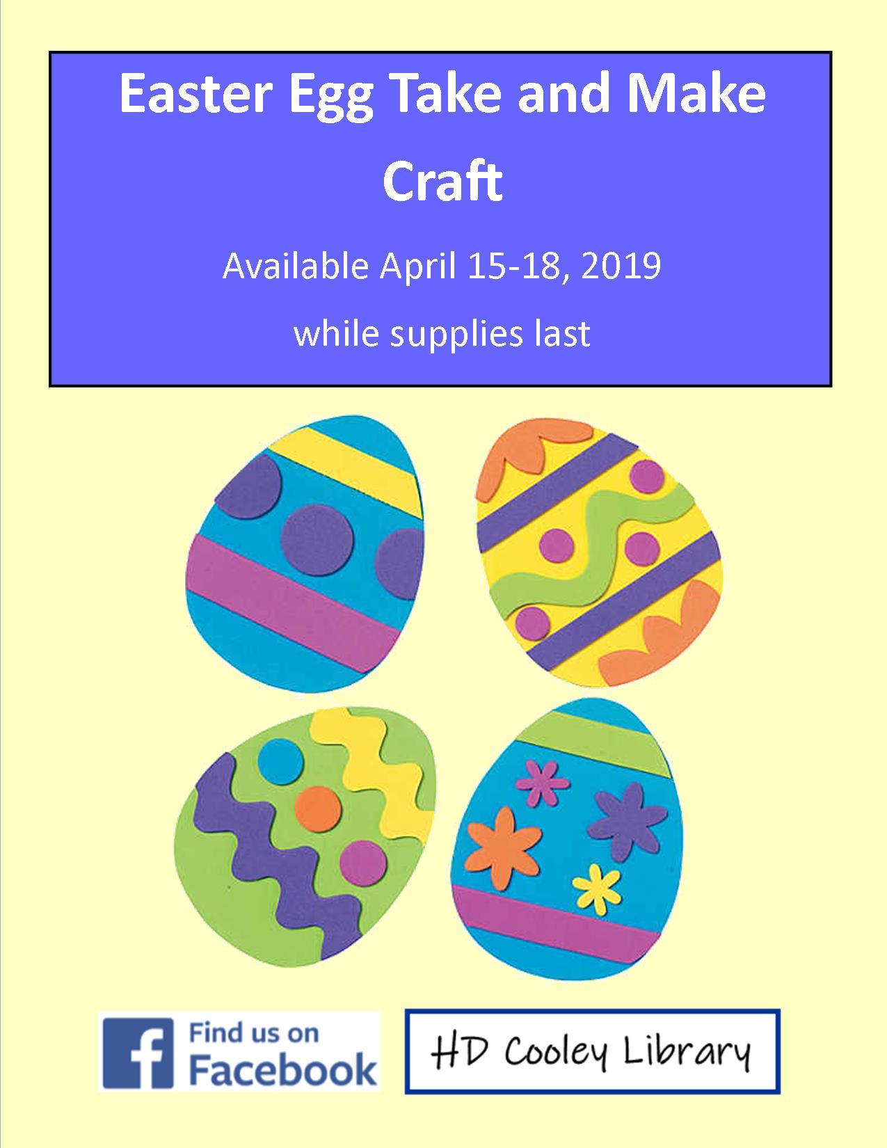 Dates available for Easter Take and Make craft