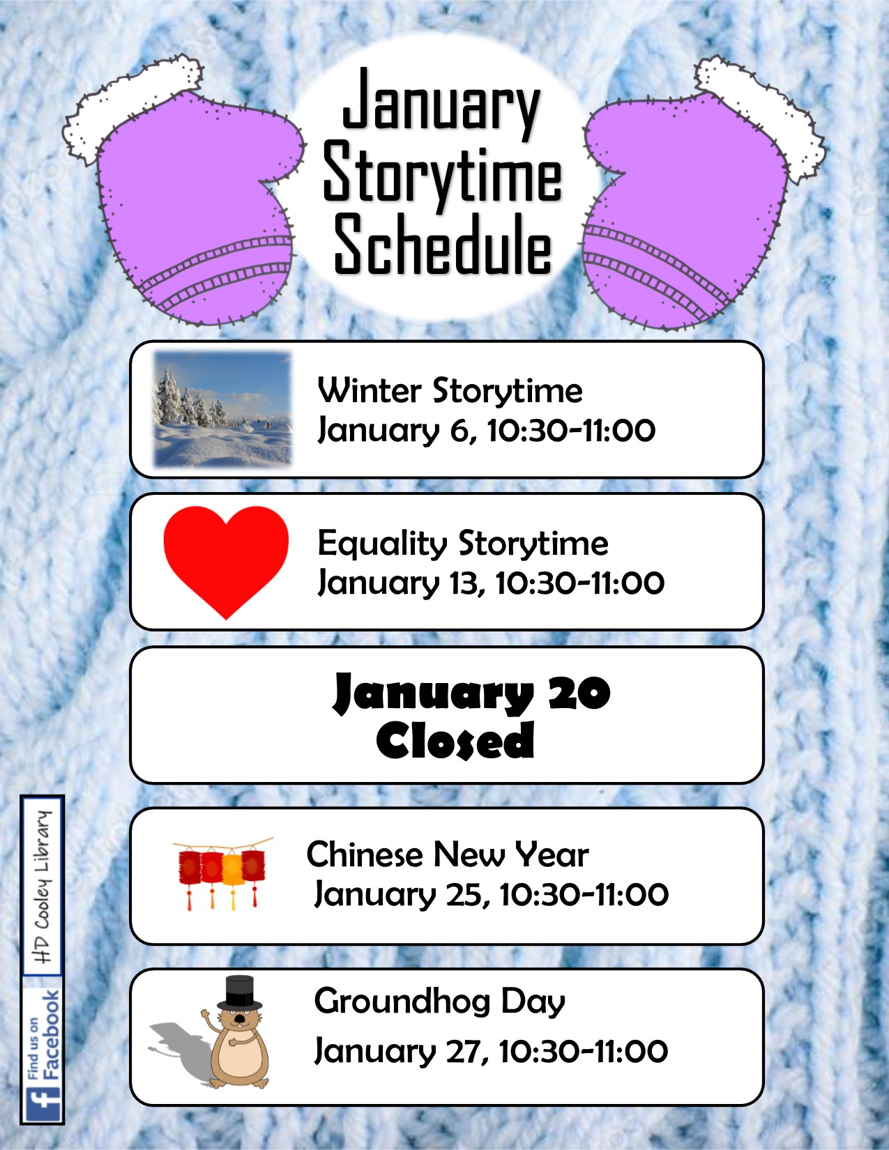 January 2020 Storytime Schedule