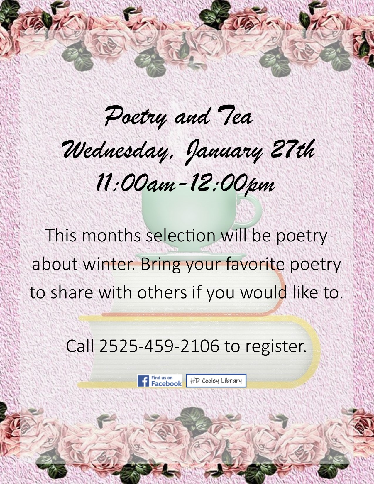 Poetry and tea Date and Time