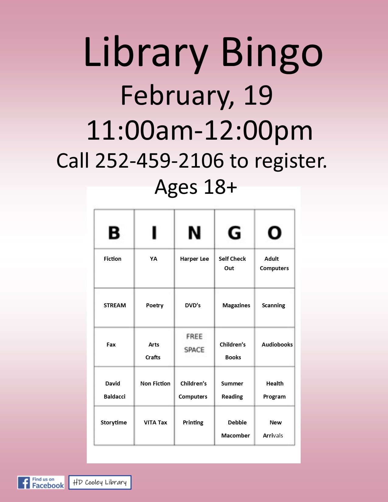 Library Bingo Date and Time