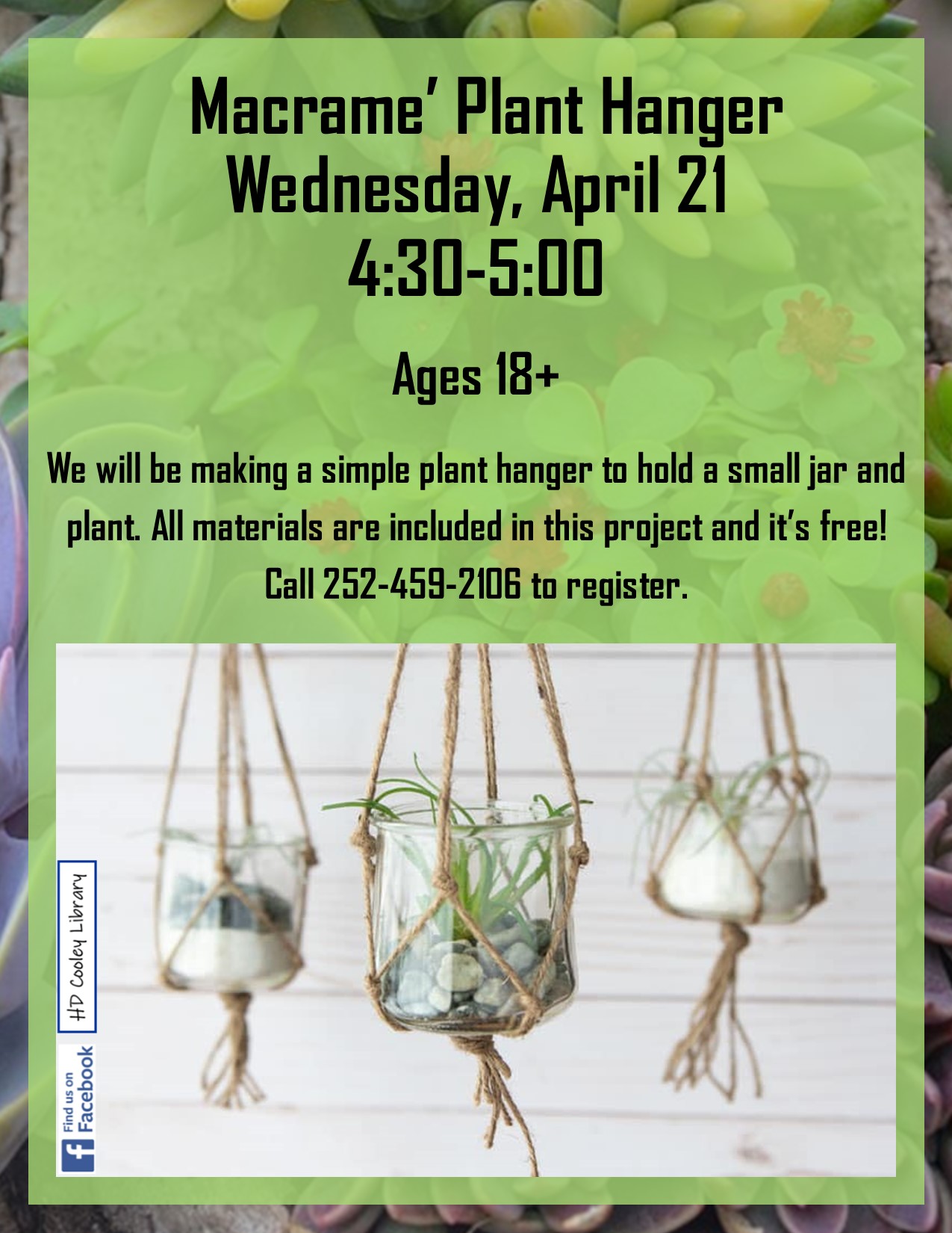 Macrame' Plant Hanger Date and Time