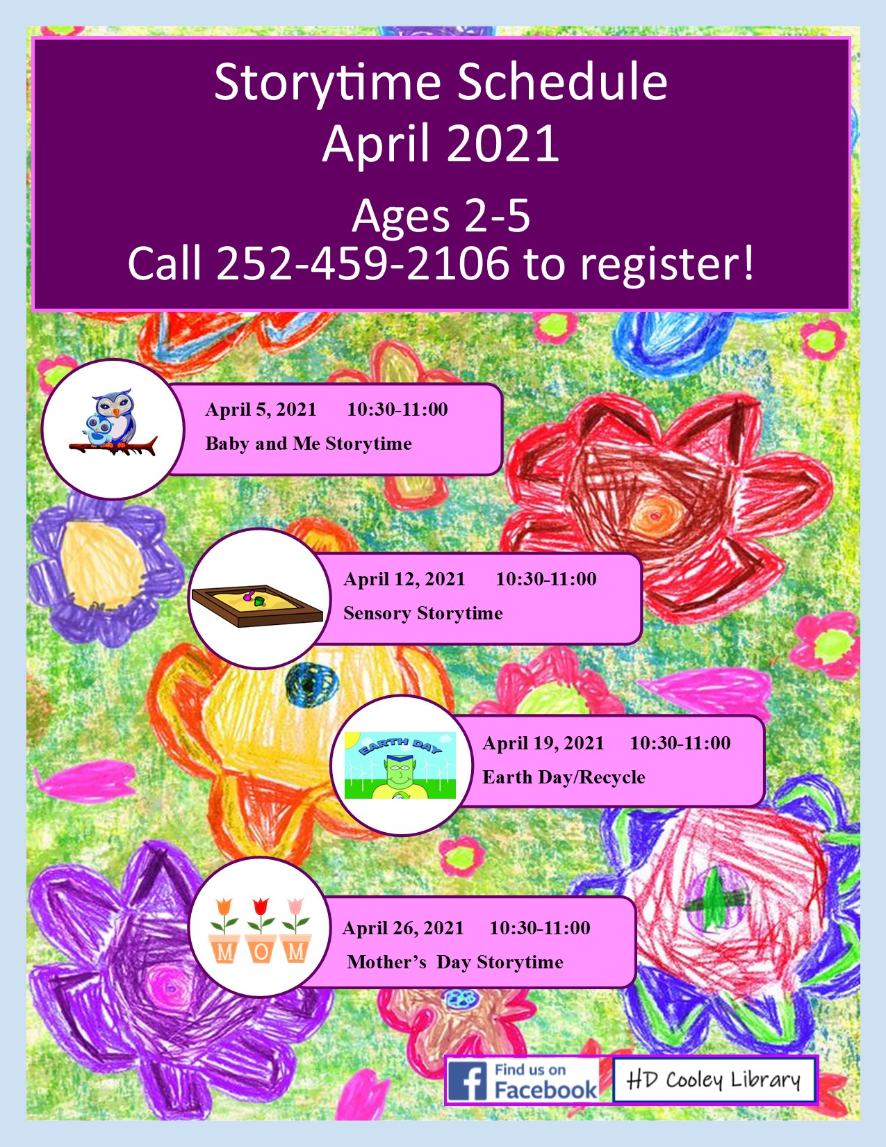 April Storytimes Date and Time