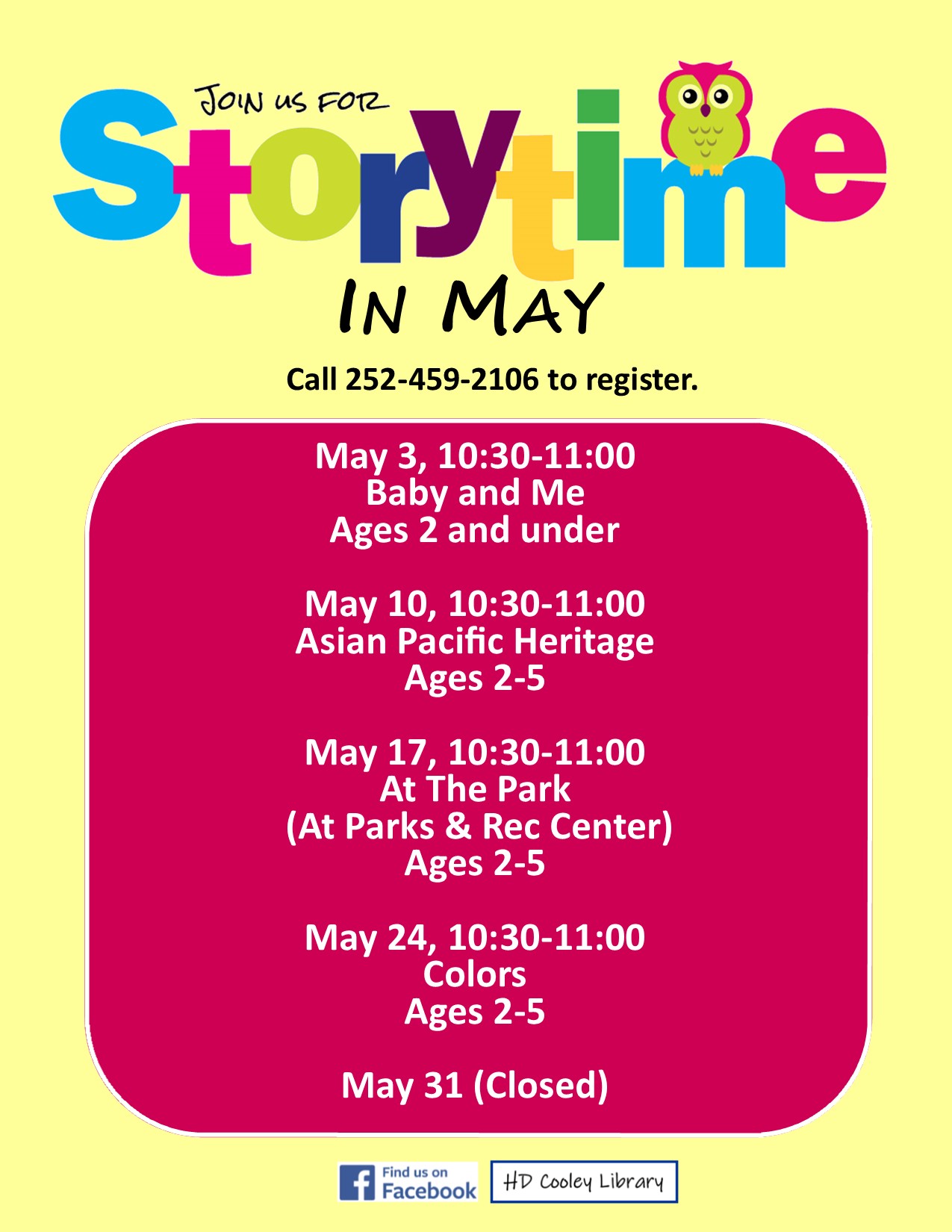 Asian- Pacific Storytime Date and Time