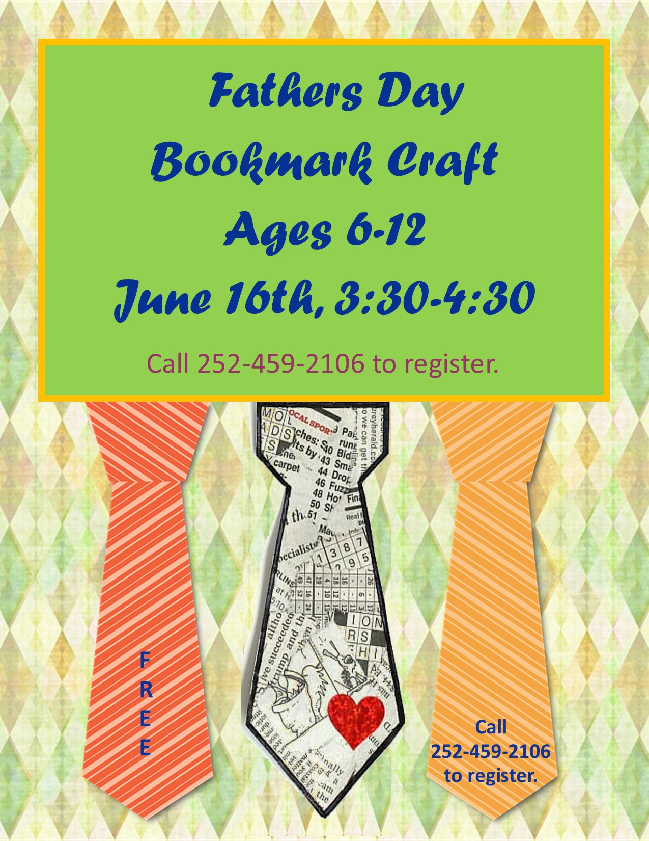 Fathers day craft date and Time