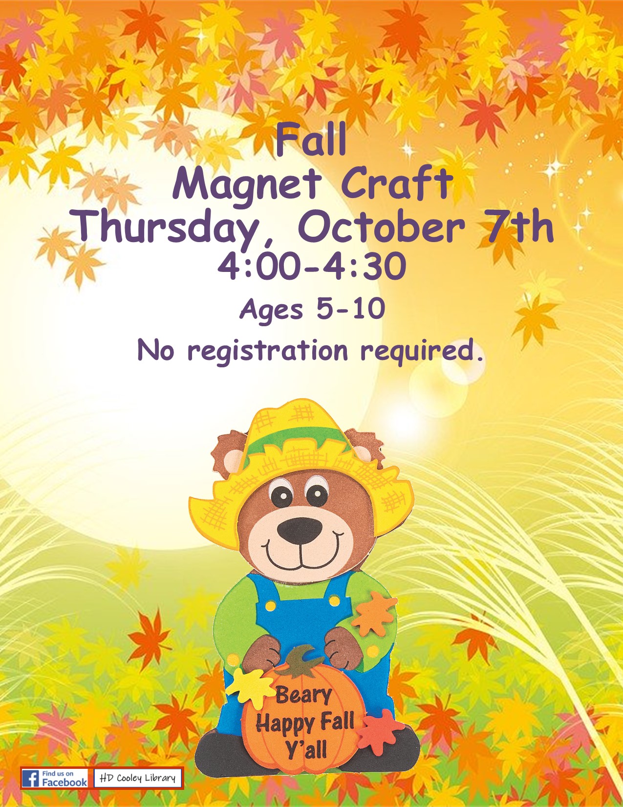 Fall magnet craft date and time