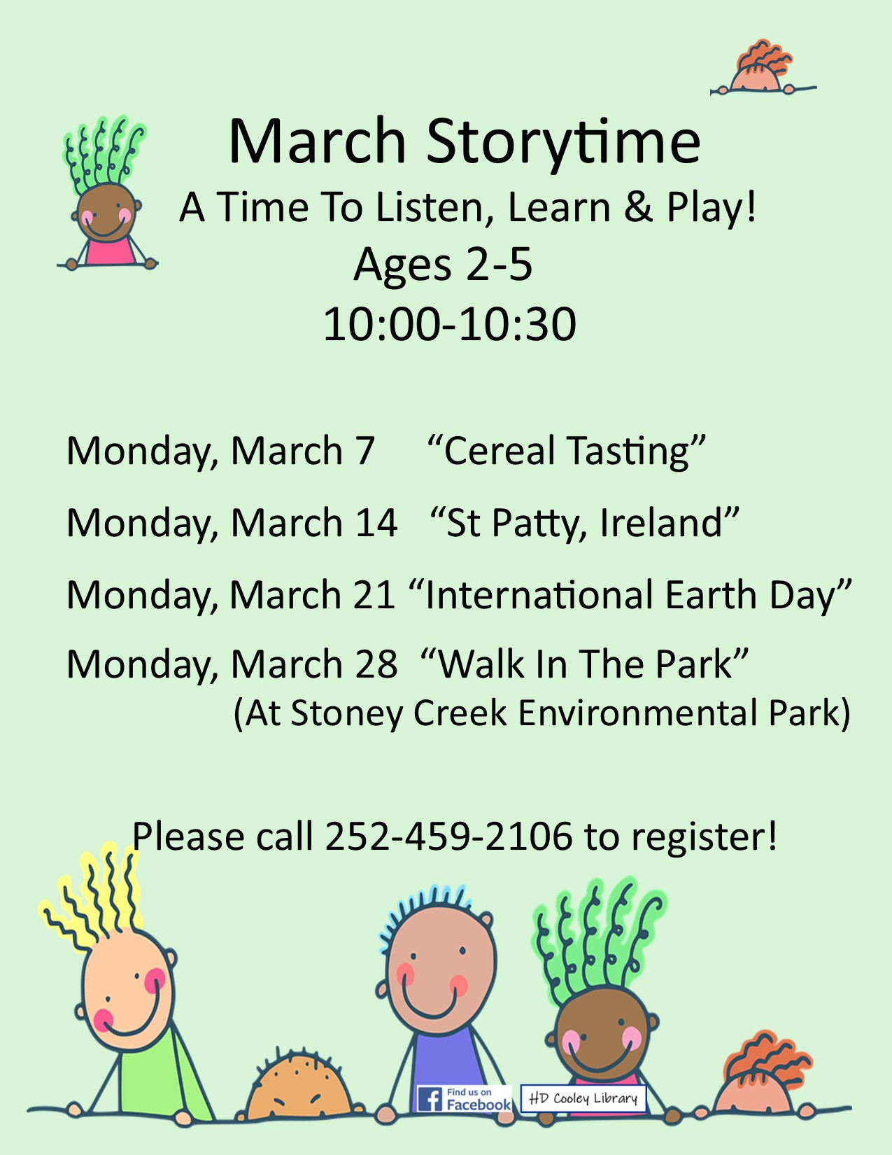 Storytime Dates and Time