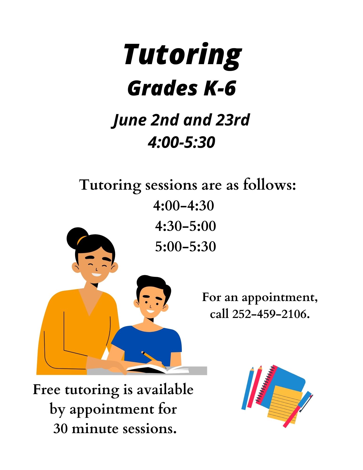 Tutoring Dates and Time