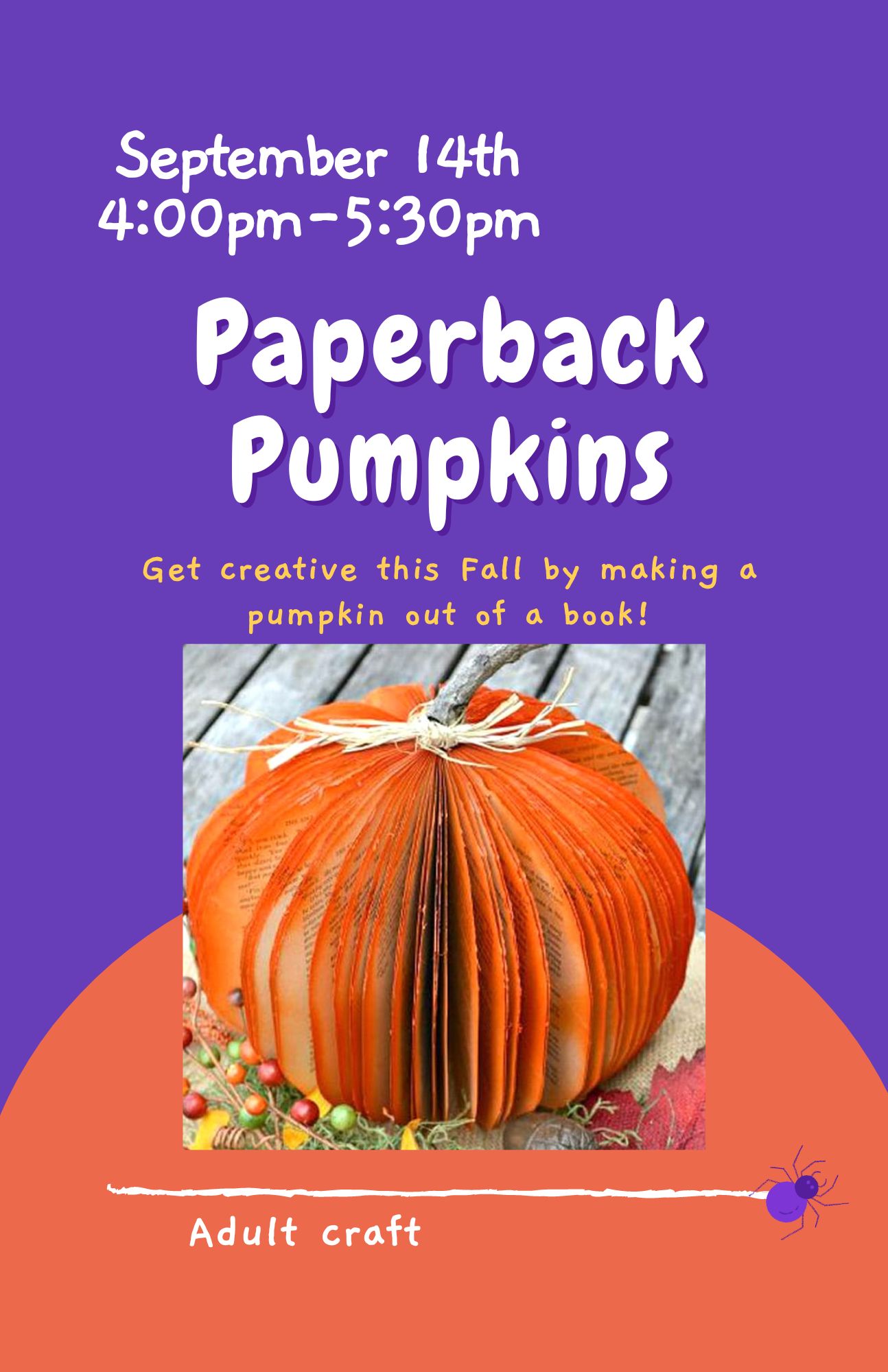 Paperback Pumpkins Date and Time