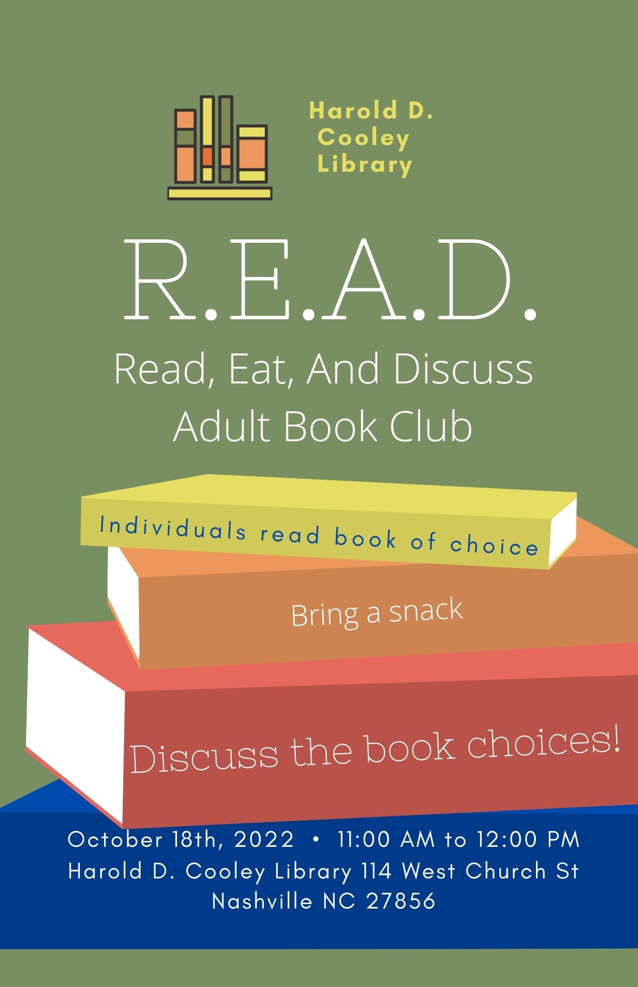 R.E.A.D. Book Club Date and Time