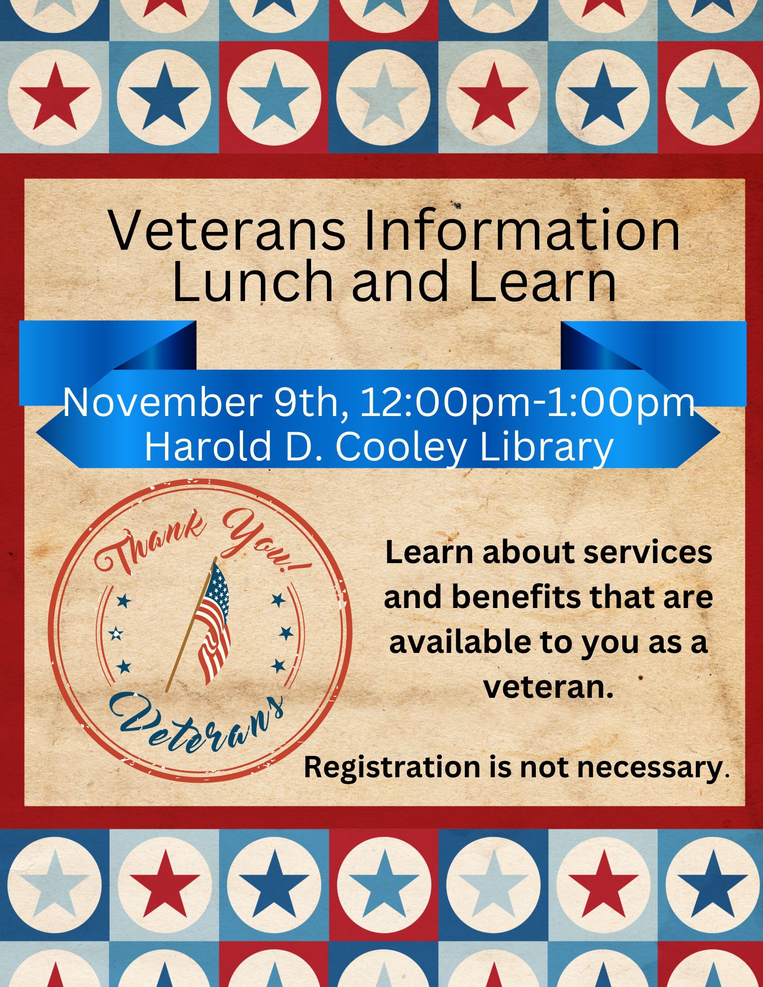 Veterans Information Lunch and Learn Date and Time