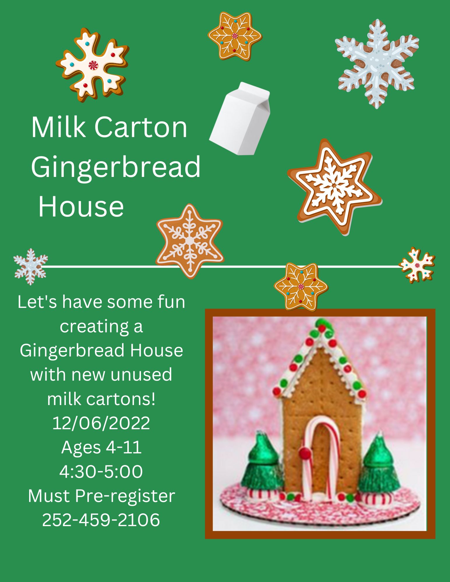 Milk Carton Gingerbread House Date and Time