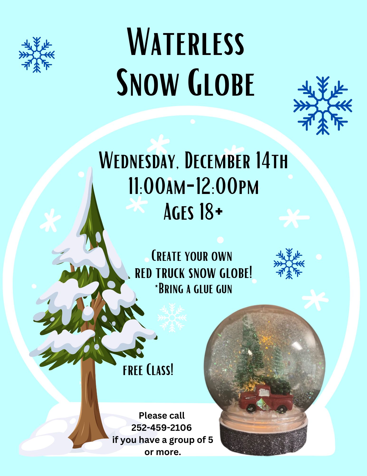 Lighted Waterless Snow Globe Date and Time