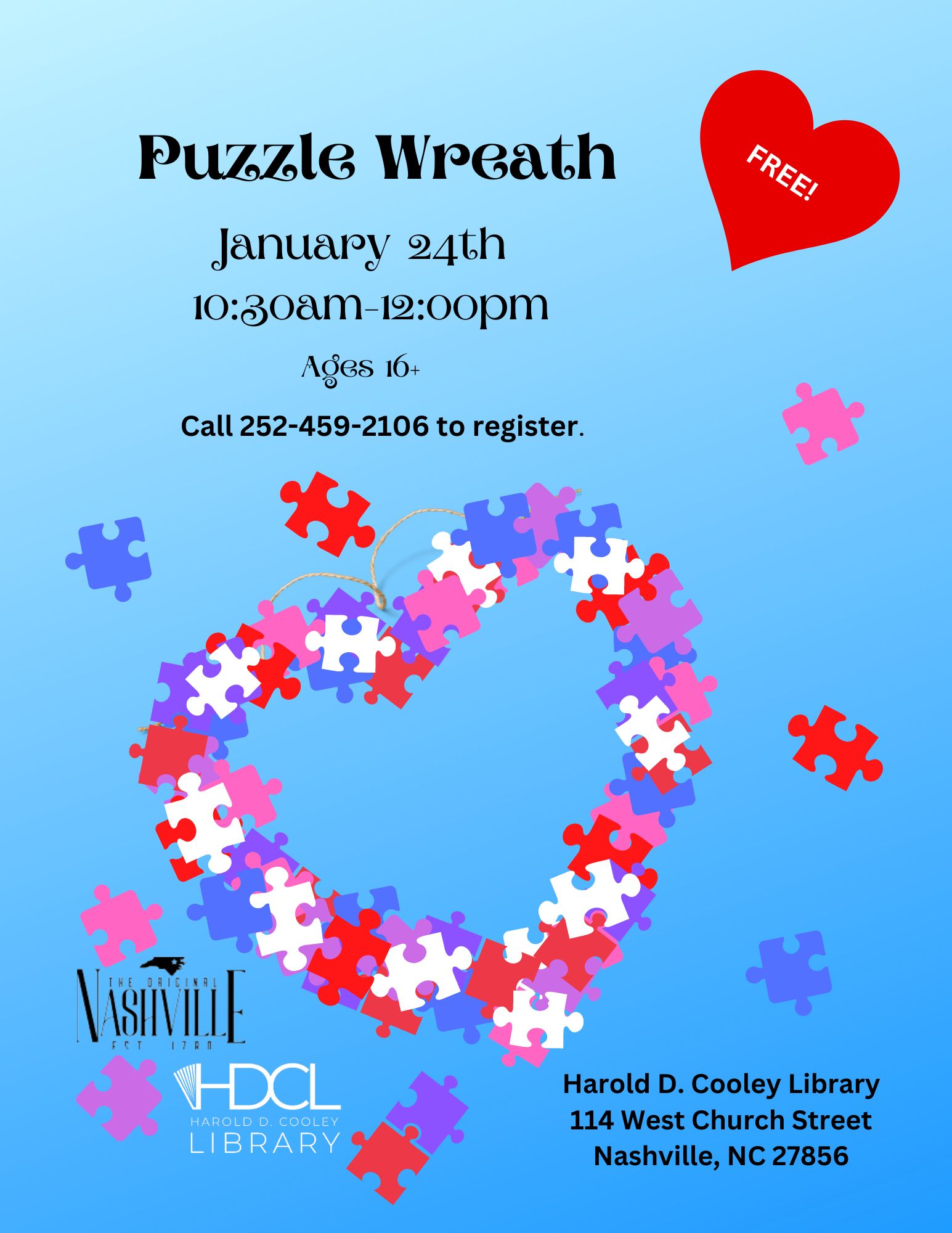 Puzzle Wreath Date and Time