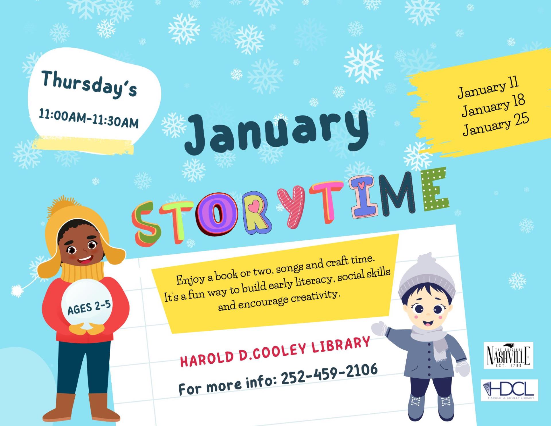 Storytime Dates and Time