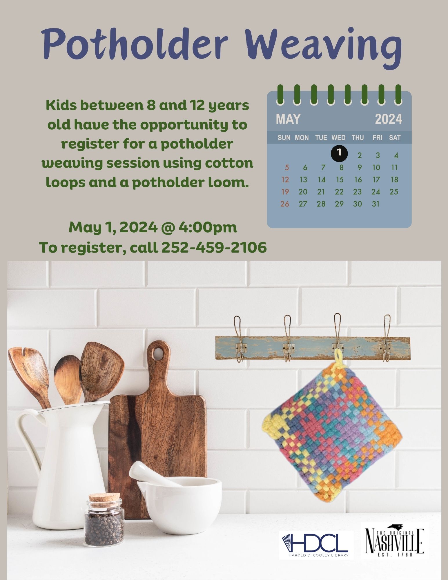 Potholder Date and Time