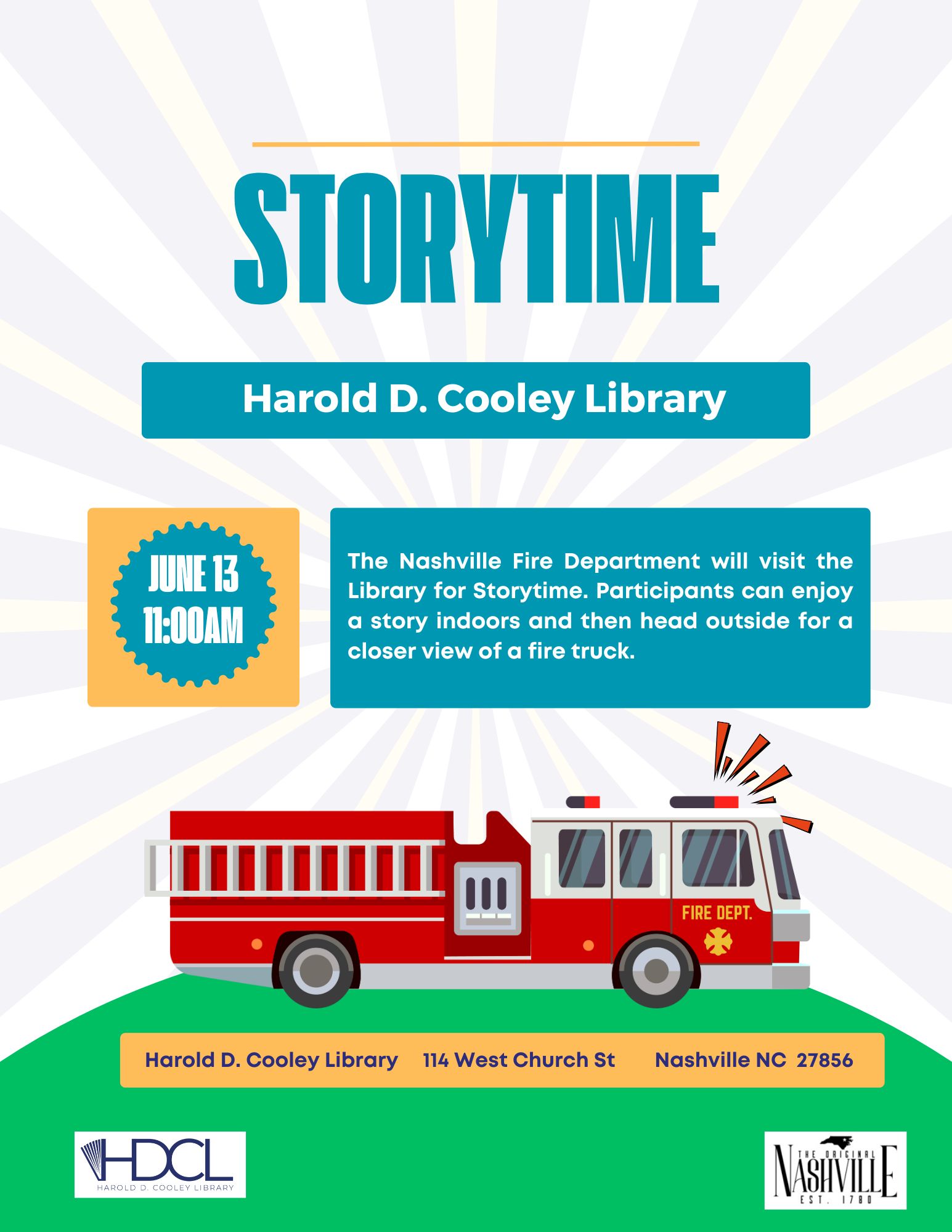 Nashville Fire Department at Storytime Date and Time