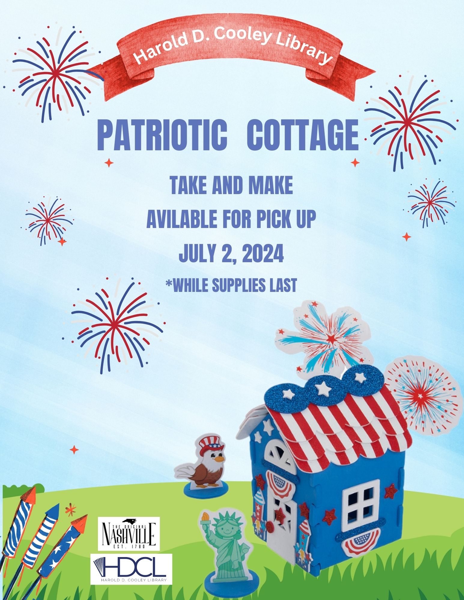 Patriotic Cottage Take and Make Date and Time