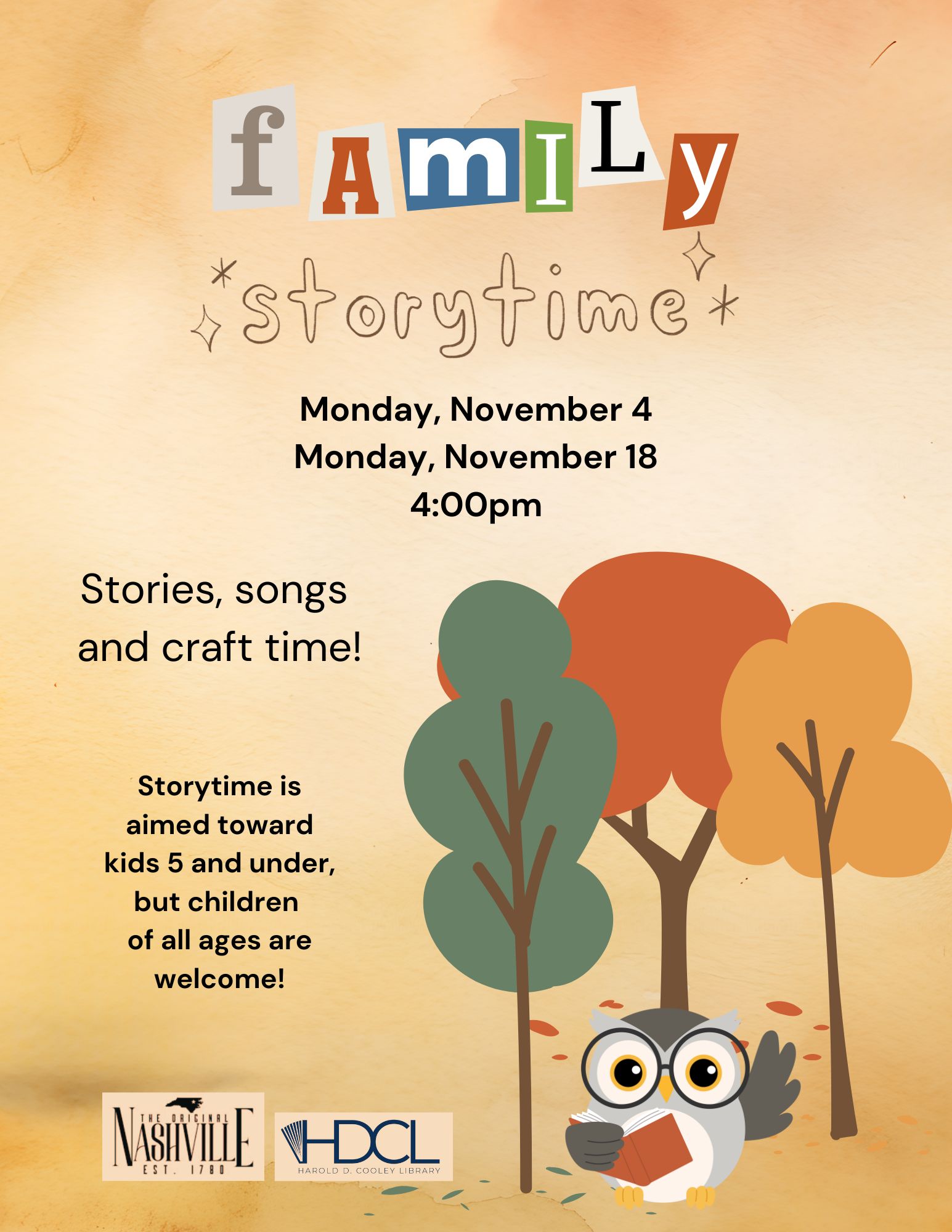 Family Storytime Date and Time